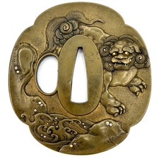 黄铜古董日本刀镡| eBay