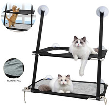 Double Layer Cat Window Perch, Cat Hammock Sturdy Cat Window Bed Perch Furniture