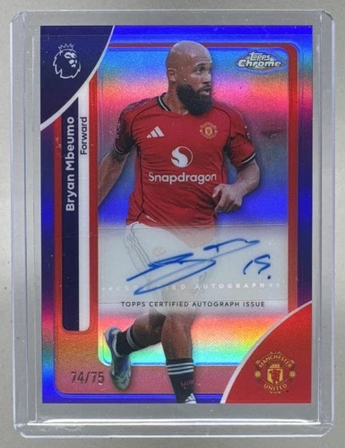Bryan Mbeumo 2026 Topps Chrome Premier League #CA-BM Purple Refractor Auto /75