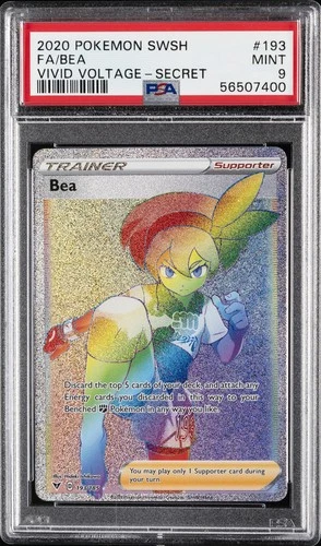 2020 POKEMON SWORD & SHIELD VIVID VOLTAGE SECRET #193 FULL ART/BEA PSA 9