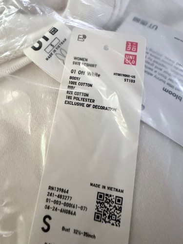 Sweat d'anniversaire Uniqlo Miffy in Bloom Miffy's blanc cassé femme neuf avec étiquette - Photo 13/15