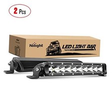 11" 2PCS 11Inch 50W Super Slim Flood Bar Driving Fog Single Row Off Road led