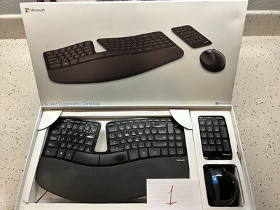 Microsoft Sculpt Ergonomic Desktop Wireless Keyboard Mouse Keypad Black