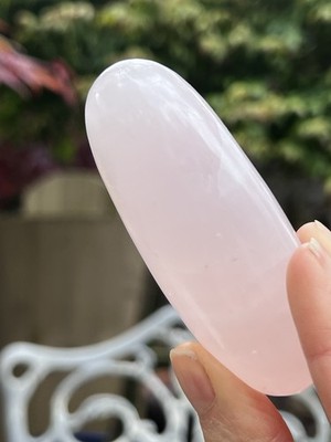 Mangano Calcit Kristall Ei Massagegerät Liebe Vergebung Mitgefühl AAA+ 129g 33