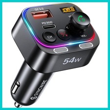 Advanced Dual Mic Bluetooth Car Adapter with Fast Charging Stylish LED Display