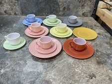 MCM 1950'S HAZEL ATLAS LITTLE HOSTESS CHILDREN'S DISHES PASTEL COLORS 22 PIECES