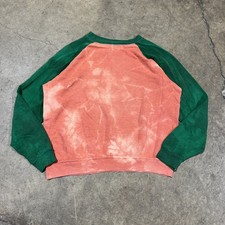 Vintage 1970s Sweatshirt Adult M Two Tone Green Raglan Made In USA 80s Thrashed