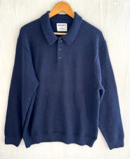 OLD NAVY Go Recycled Navy Blue Knit Button Collared Sweater Pullover Size XL