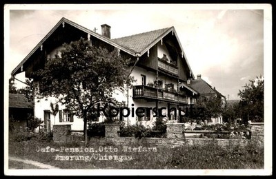 ALTE POSTKARTE AMERANG CAFE PENSION OTTO WIEFARN LANDKREIS ROSENHEIM CHIEMGAU An