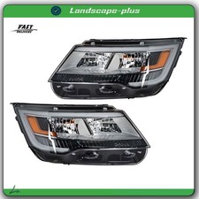 LH+RH Pair Headlights Assembly w/ LED DRL For 2016-2019 Ford Explorer Chrome
