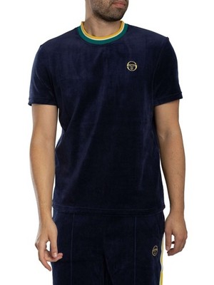 Sergio Tacchini Herren Monte Velours-T-Shirt, Blau