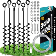 27" Ground Anchors Heavy Duty Shed Anchors Kit, Mobile Home Anchor with 3/16" Ga