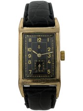 Art Deco Herrenarmbanduhr Glashütte Handaufzug mit kleiner Sekunde, funktioniert