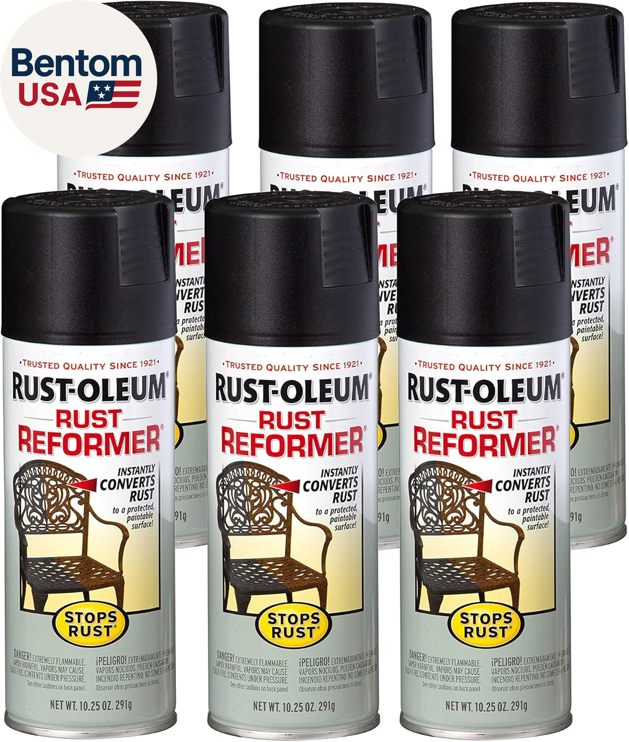 215215-6PK Stops Rust Rust Reformer Spray, 10.25 Oz, Black, 6 Pack