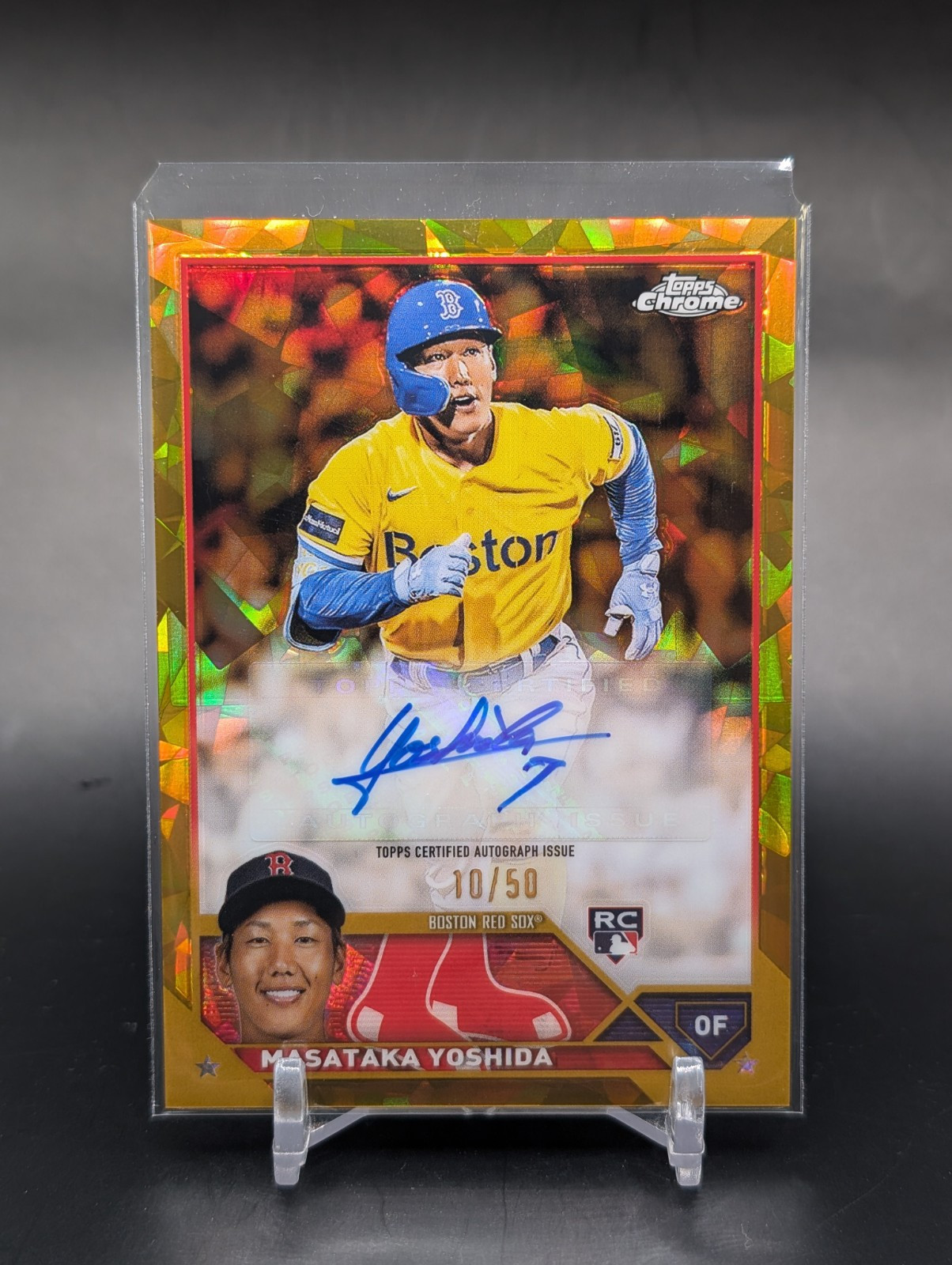 2023 Topps Chrome Update Sapphire Gold Masataka Yoshida RC Rookie Auto /50