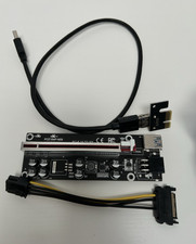 PCI Express x1 to x16 Riser Card Adapter, USB Cable + SATA Power, PCE164P-N09