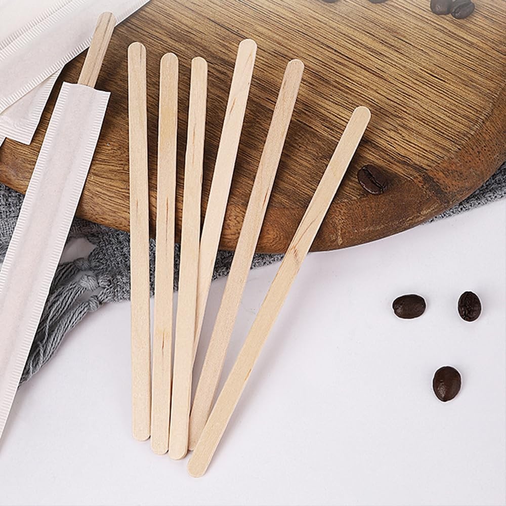180 Pcs Disposable Wooden Coffee Stirrers By 7inch Drink Stirrers Sticks