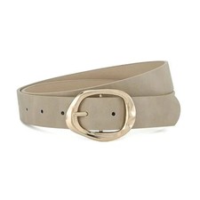 Leather Belts for Women Casual Fashion Waist Belt with Shapes Gold Buckle Top