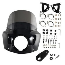 Motorcycle 5.75" Headlight Fairing with 11" Smoke 11" Smoke Windscreen