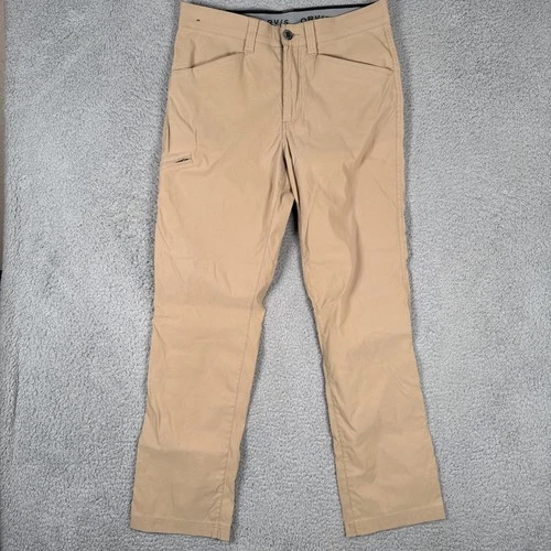 Orvis Tech Pants Mens 32x32 Tan Khaki Performance Stretch Hiking Outdoor - product listing photo