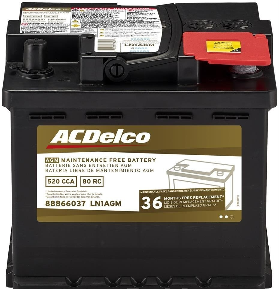 ACDelco LN1AGM AGM Maintenance Free Battery CCA 520, RC 80, BCI