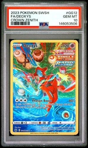 2023 POKEMON SWORD AND SHIELD CROWN ZENITH #GG12 FA/DEOXYS CROWN ZENITH PSA 10
