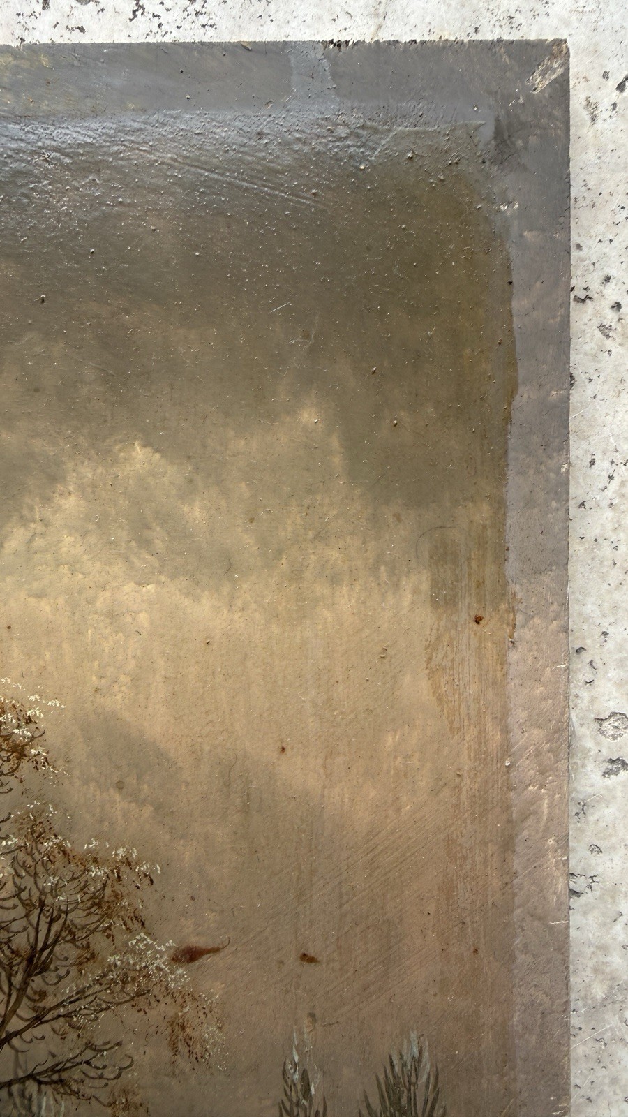 Antique Painting Hsp Landscape Winter Animated Scene 19th Century Signed To Identify?