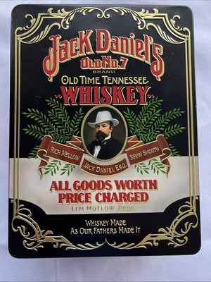 JACK DANIELS OLD TIME NO.7 WHISKEY TIN Made In England With Empty Bottle