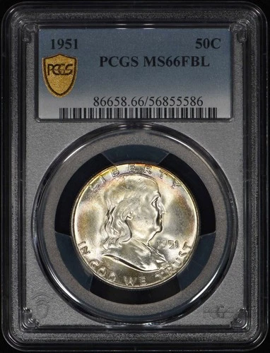 1951 Franklin Half Dollar 50c PCGS MS66 FBL - Exceptional Eye Appeal!