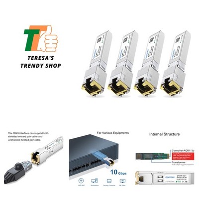 4Pack 10GBASE-T SFP+ to RJ45 Copper Module Mini-GBIC Transceiver for Cisco SF...