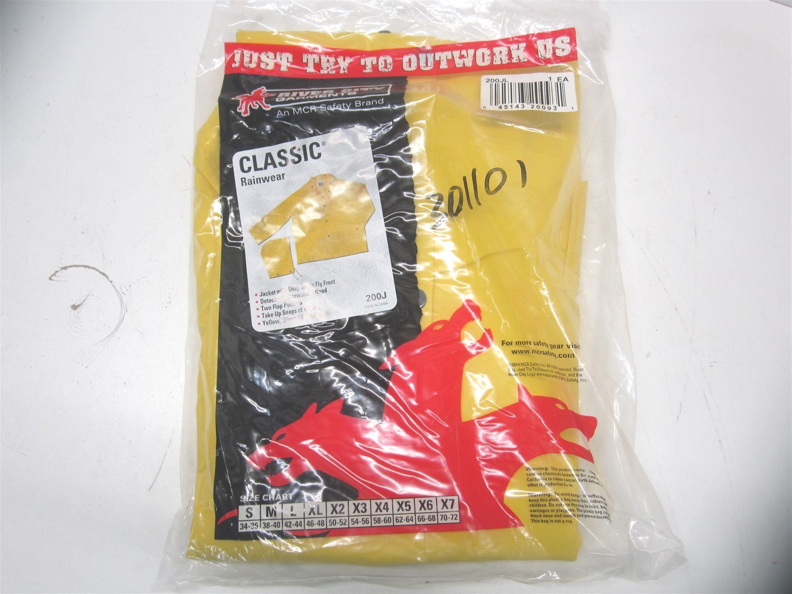 River City Garments (200JL) 3X-Large Yellow Classic 3-Piece Rain Suit