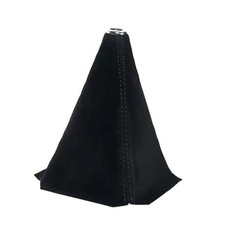 Car Shift Boot Cover, Durable Suede Leather Shift Knob Boot Dust Cover Black