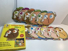 Vintage Telling Time Discs 12 Colorful Clocks Trend Level 2 Teaching Tool