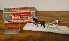 Vintage 1947 BARCLAY 510 Lead Christmas ONE HORSE OPEN SLEIGH in Damaged Box