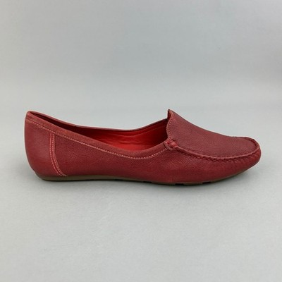 Clarks Schuhe Größe UK6 rot Leder Slipper spitz Boho elegant flach Halbschuhe