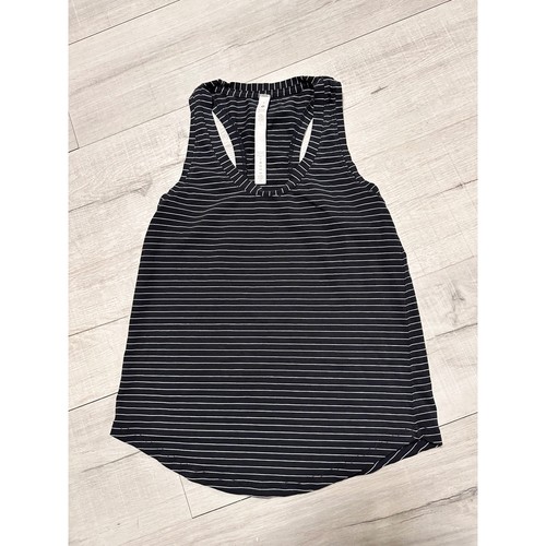 Lululemon Black White Striped Racerback Tank Top Athletic Athleisure ...