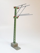 Oberleitungsmast mit Doppelausleger Gittermast H0 mit Stecksockel-NEU