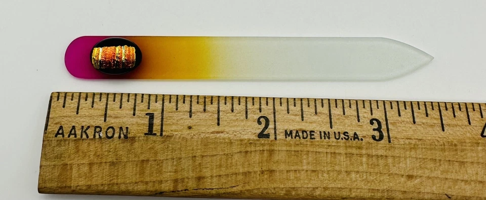 Set of 4 Crystal Glass Purple Bling Embellished Nail File Double Sided 3 1/2”. - Image 4 of 4