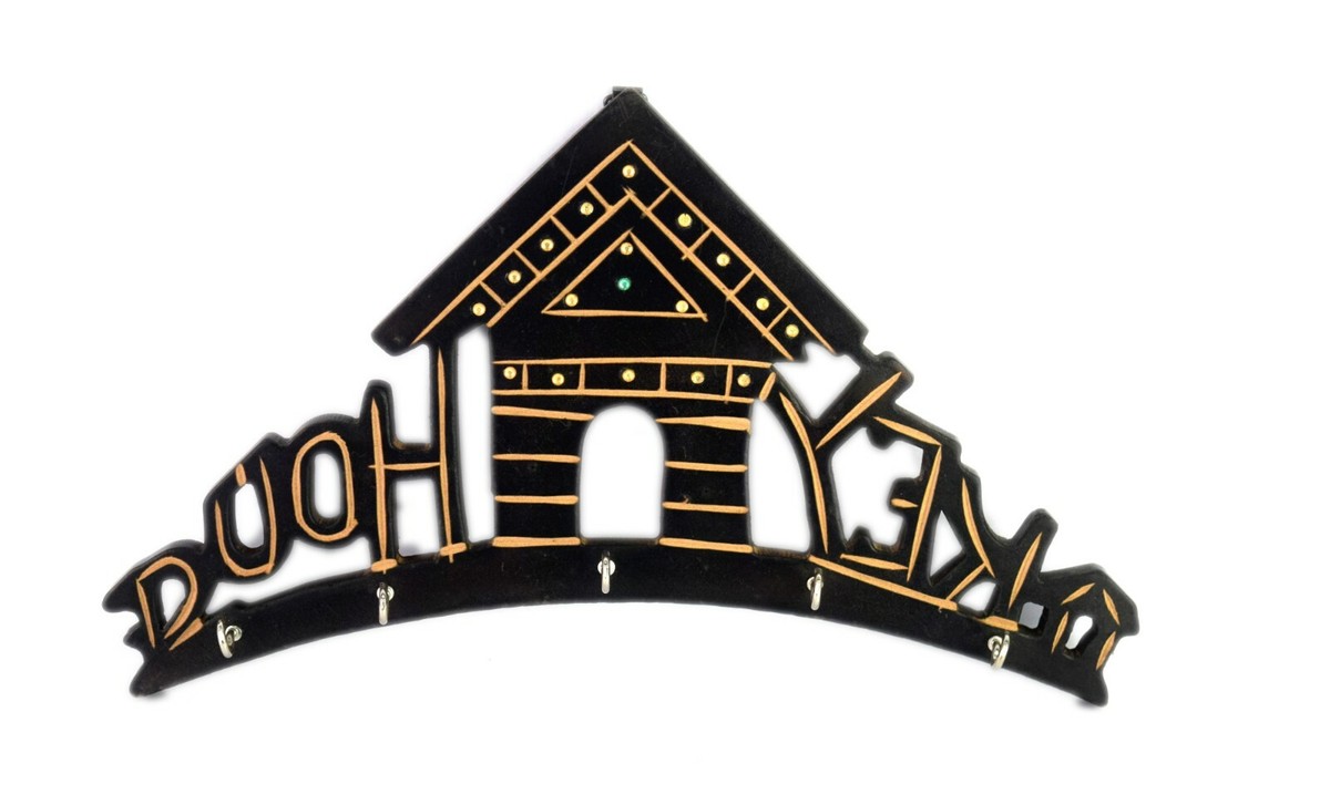 Family Key Ring Hanger Hooks for Keys New Home Wooden Unique Gift