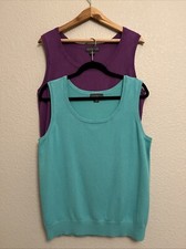 Set of 2 Covington Sweater Top Cami Sleeveles...