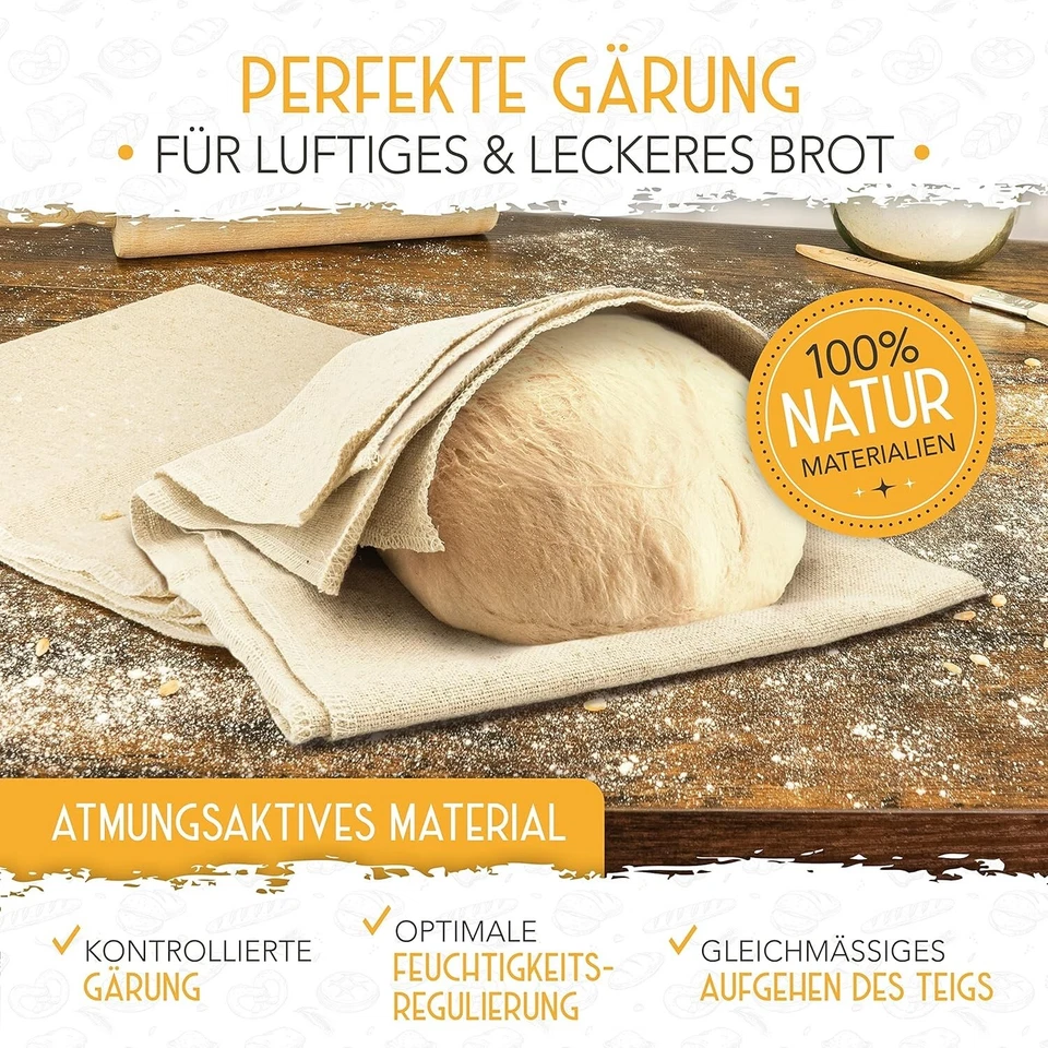 KRUSTENZAUBER Bäckerleinen und Bäckermesser Set - 2x Leinentuch + 2x Teigmesser - Bild 3 von 4