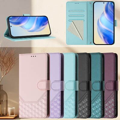 Square Motiv Handy Tasche Etuis Kunst-Leder Cover Hülle Wallet Flip Book Case