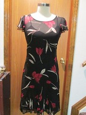 Sonia Rykiel Black Floral Print Dress
