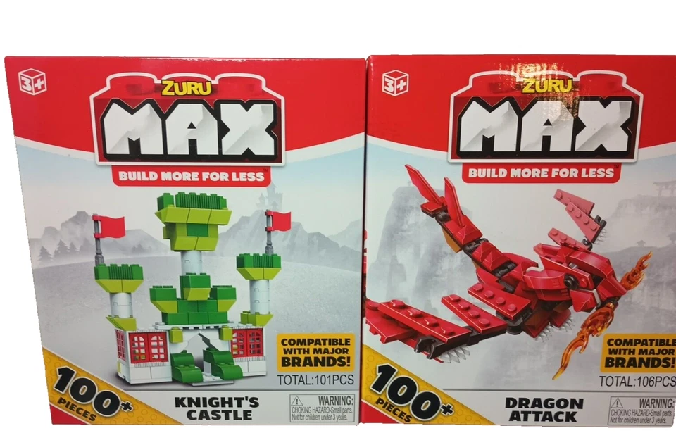 Zuru Max Build  Knight's Castle And Dragon Attack 200+ pieces total  Ages 3+ New - Image 2 of 4