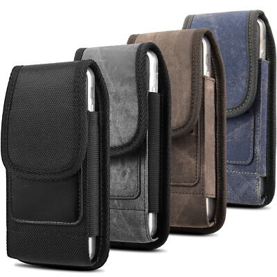 For Samsung Note 10+ S8+ S9+ S10+ Phone Case Pouch Holster Belt Clip 2 Card Slot
