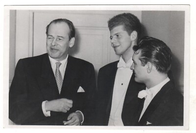 1960 Laureates Van CLIBURN & Klimov Pianist Real Photo RUSSIA POSTCARD Old
