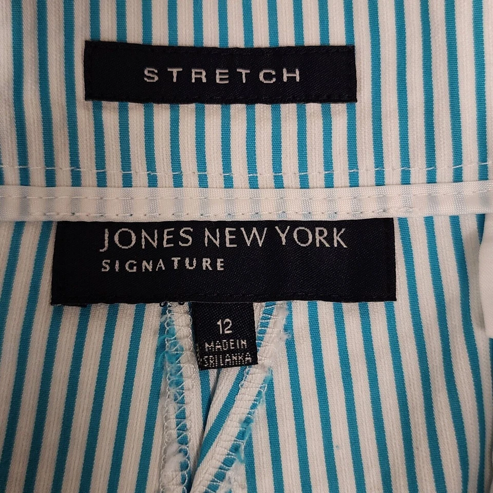 Bermudas cortas Jones New York Signature a rayas azules y blancas talla 12 Foto 4 de 4