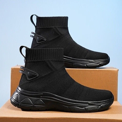 High Top Freizeitschuhe Damen Herren Sneaker Outdoor Sockenschuh Mesh Slipper - Bild 16 von 30
