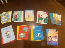 9 VTG Hallmark PEANUTS Greeting Cards  Birthday Thanksgiving Fathers Day Graduat