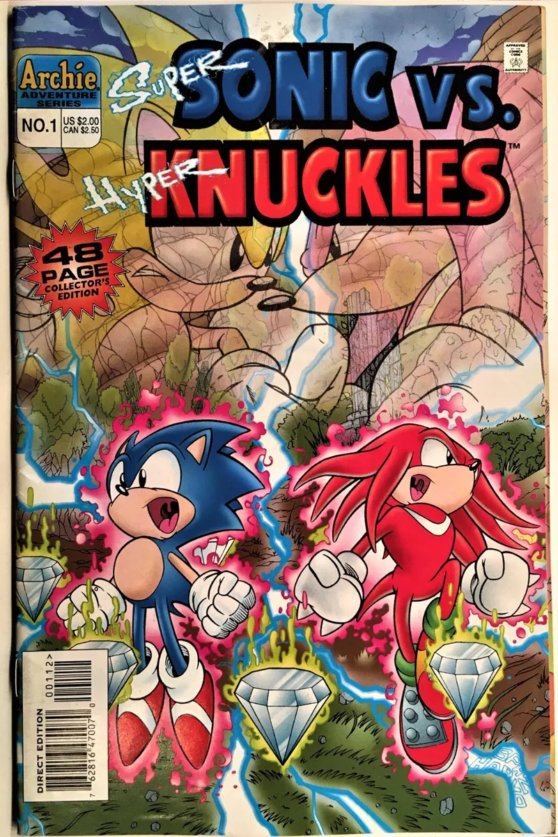 SONIC The HEDGEHOG SPECIAL 1996 1 SUPER SONIC vs HYPER KNUCKLES Bagged  Board VF